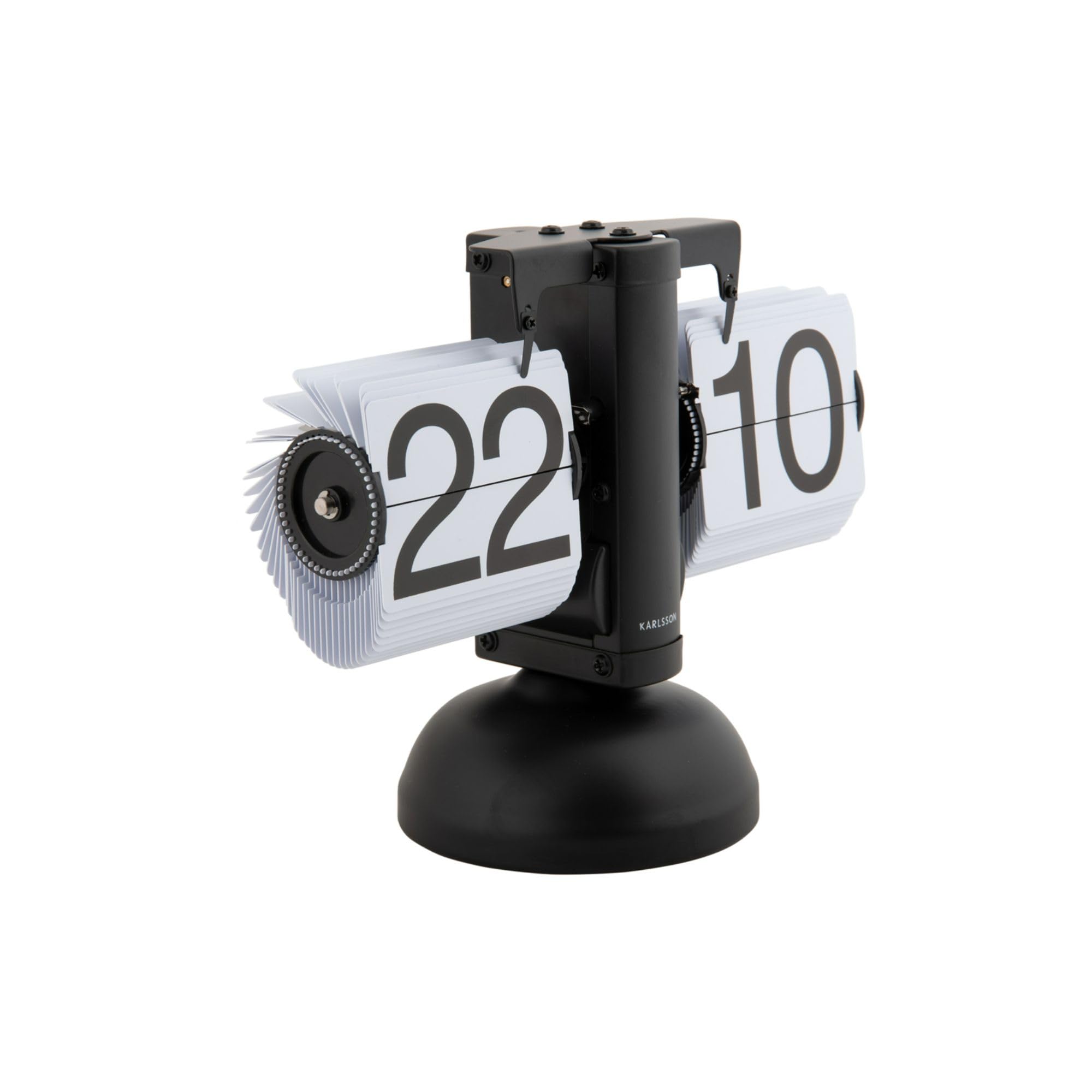 Orologio Table Clock Small Flip Black with White Flips