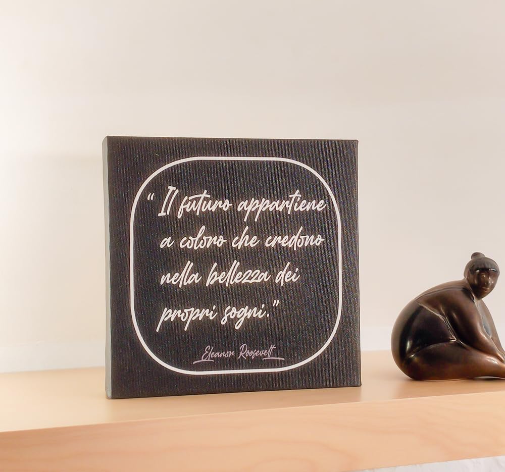 Quadro con Citazione Motivazionale Italiana in Tela
