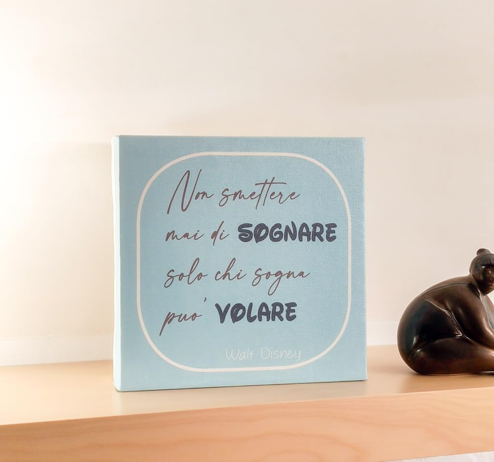 Quadro Decorativo con Citazione W. Disney in Tela