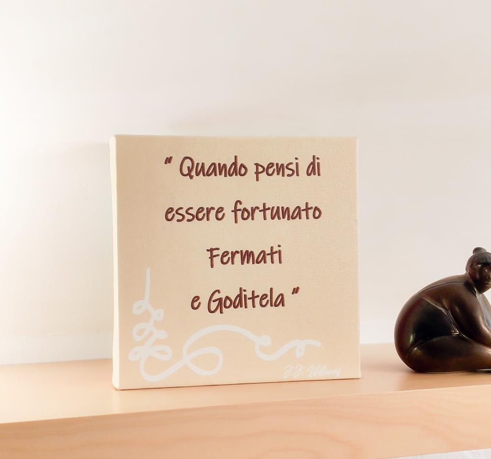 Quadro con Citazione Motivazionale in Italiano su Tela