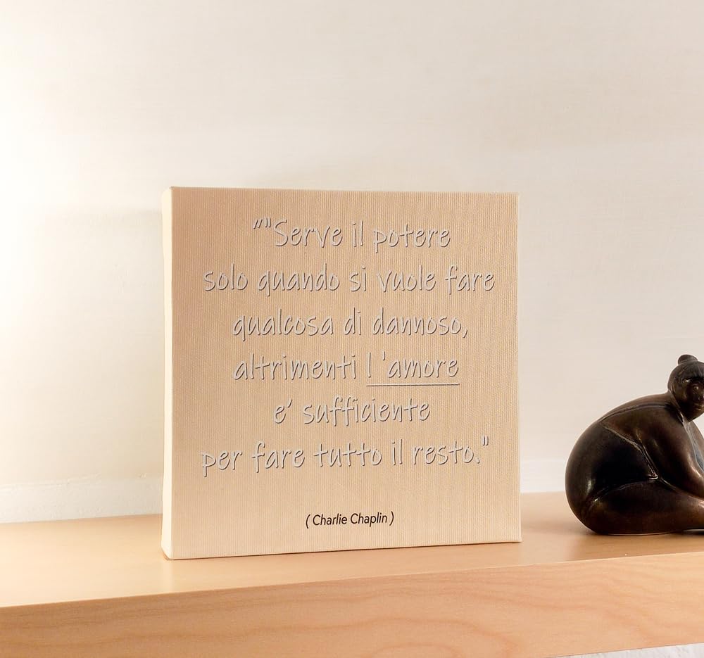 Quadro Decorativo con Citazione Charlie Chaplin