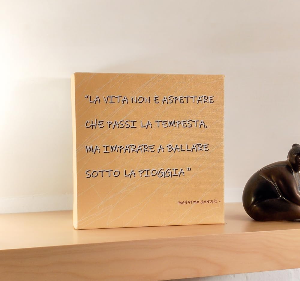 Quadro Decorativo con Citazione Gandhi