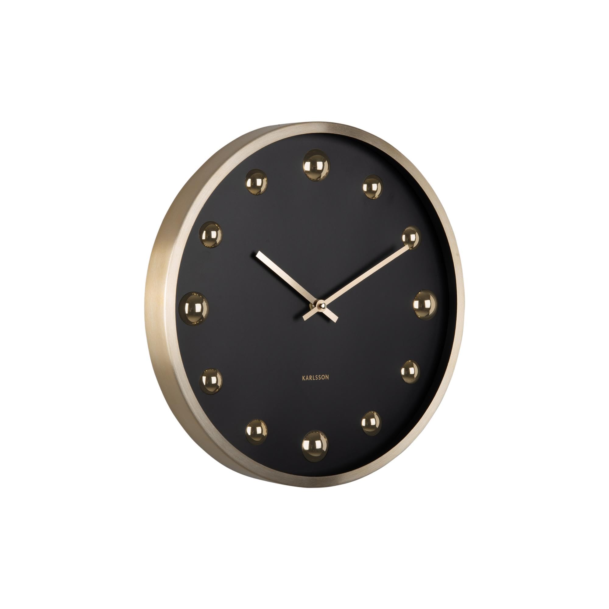 Orologio [DL] Wall Clock Shiny Dots Black w. Gold