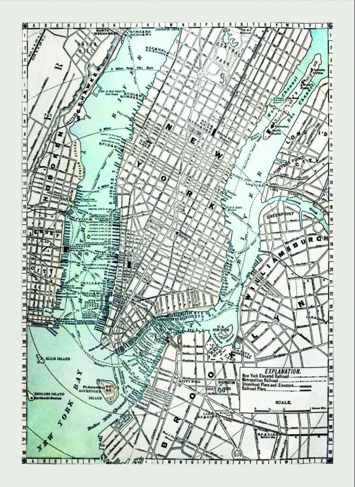 Tela cartina New-york cod: 1242-1642